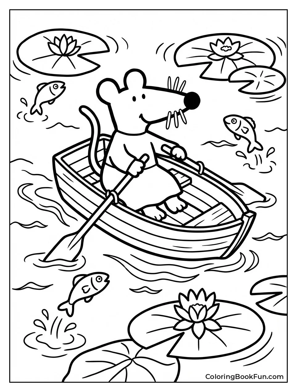 Maisy Rows Lake Boat