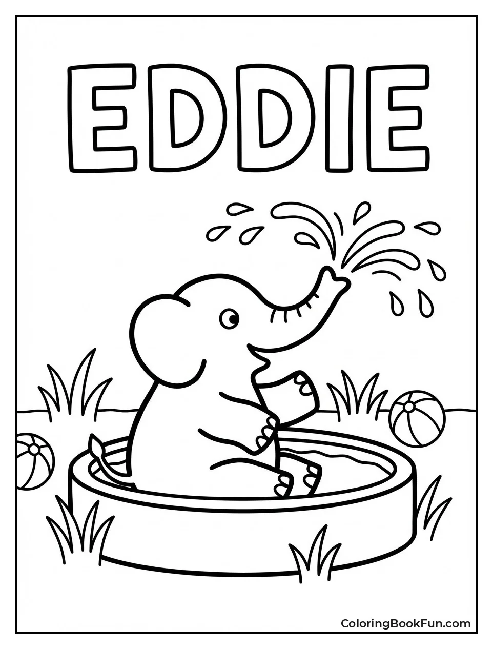 Eddie Splashes Pool Water