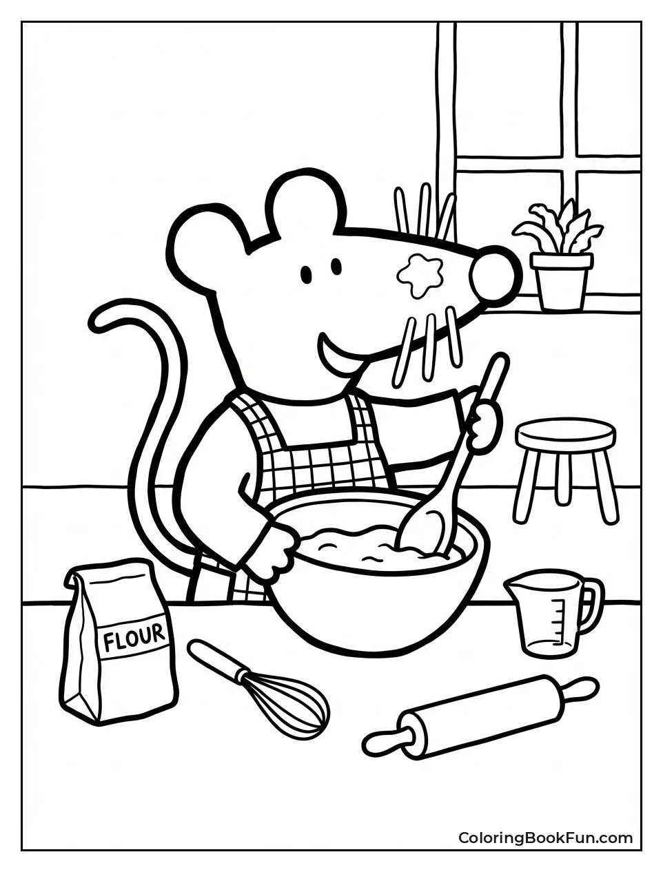 Maisy Mixes Cake Batter