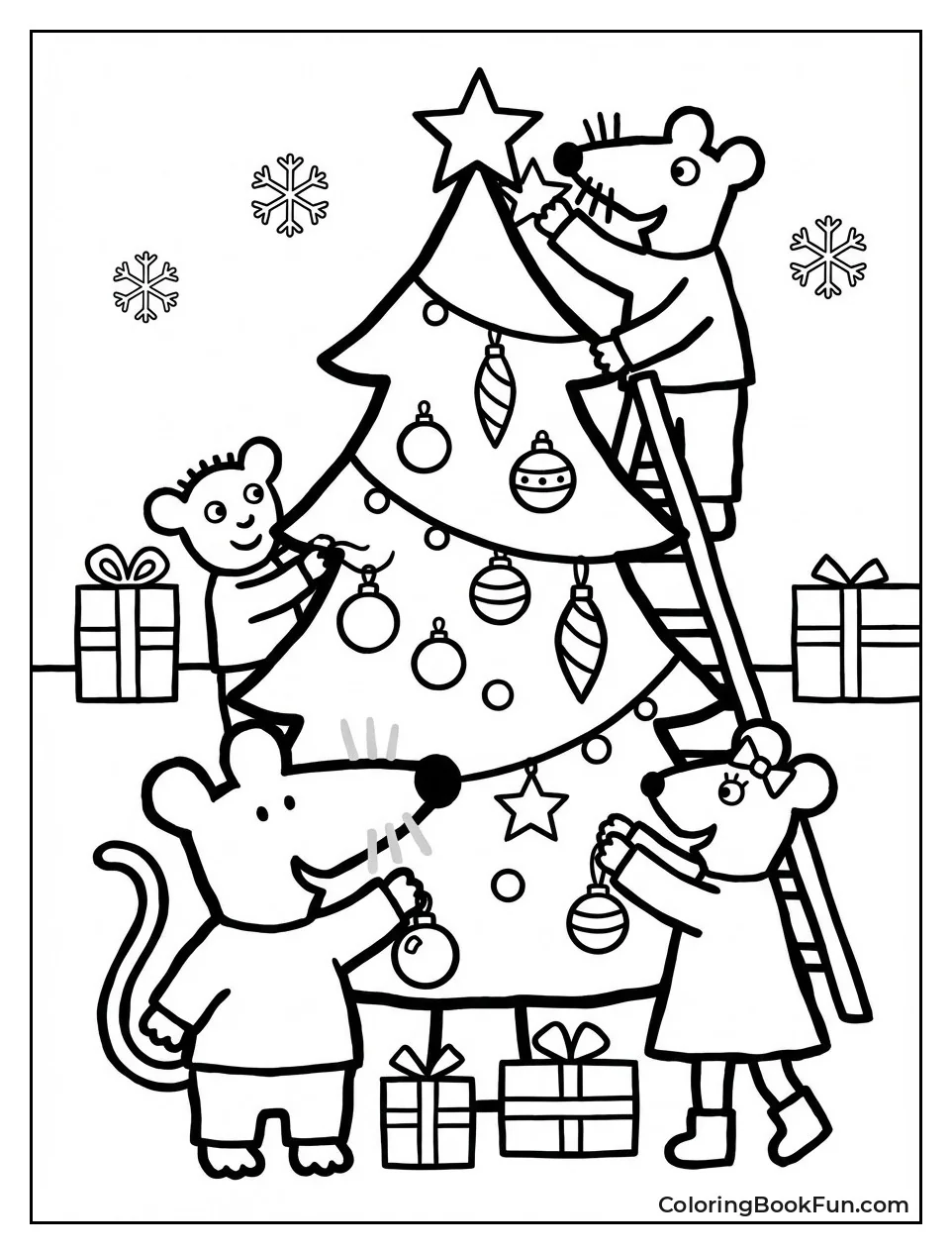 Friends Trim Christmas Tree