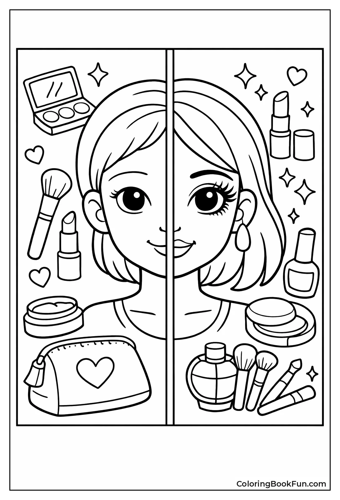 Before and After Makeup Faces