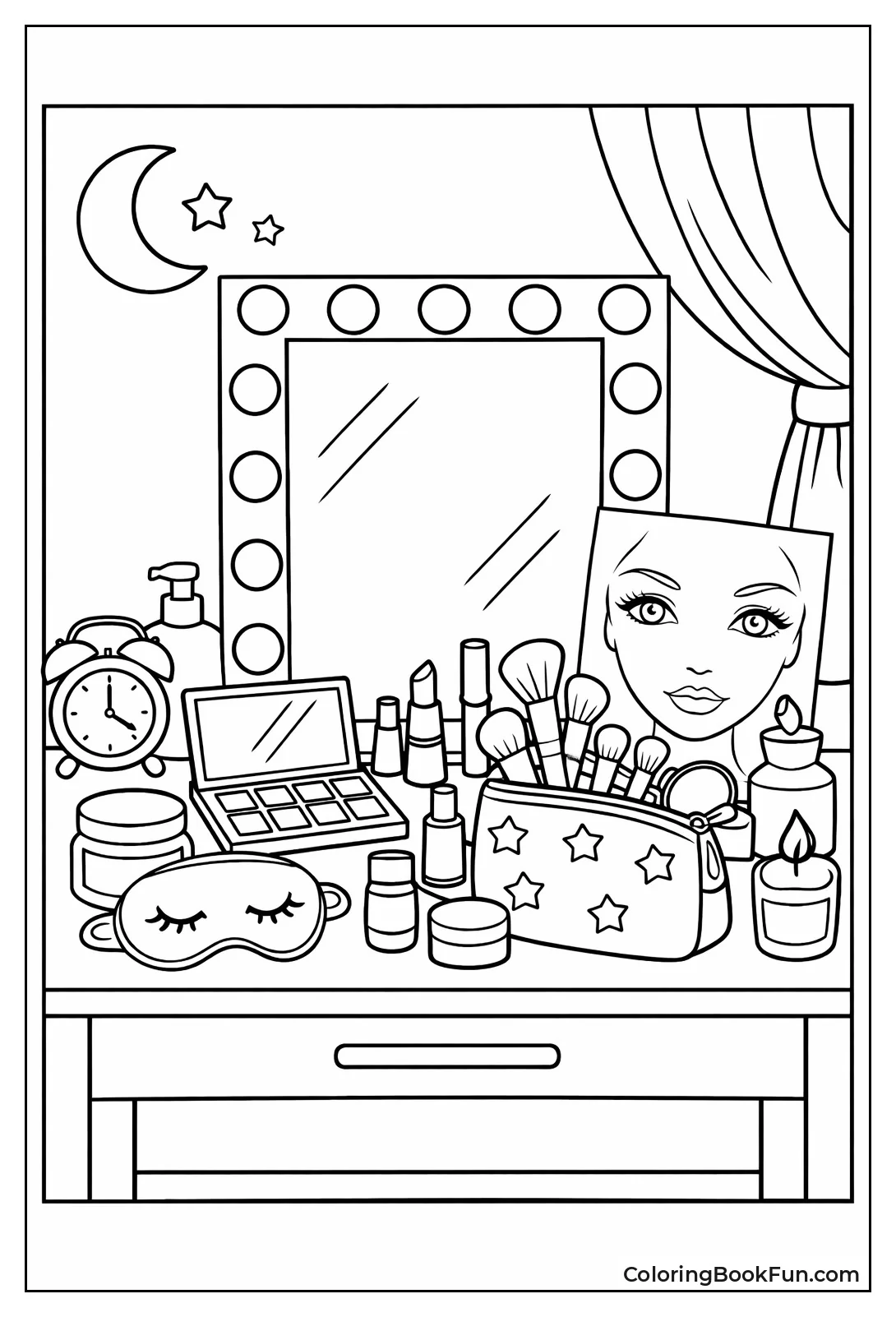 Lit Bedroom Vanity Setup