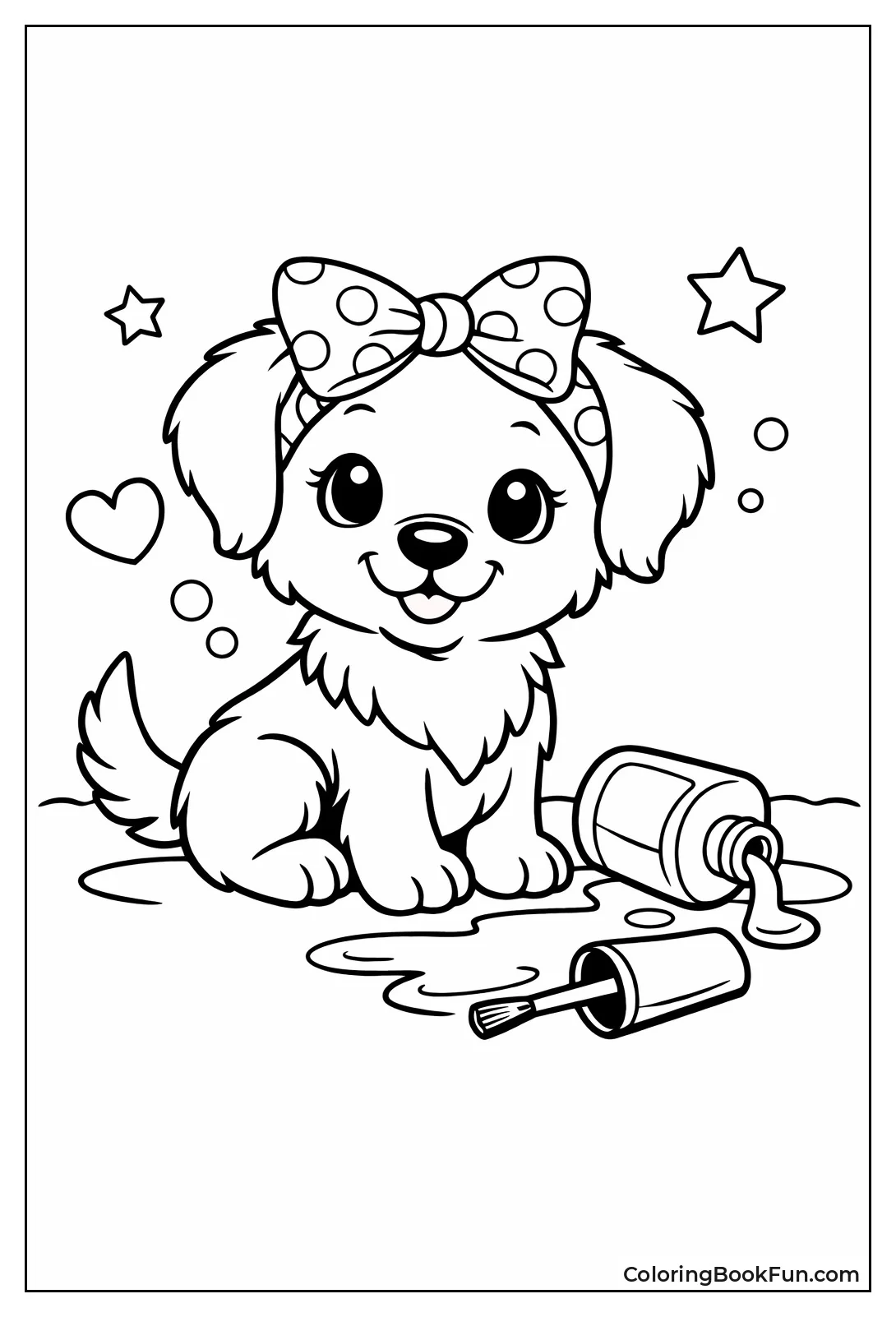 Puppy beside Spilled Polish