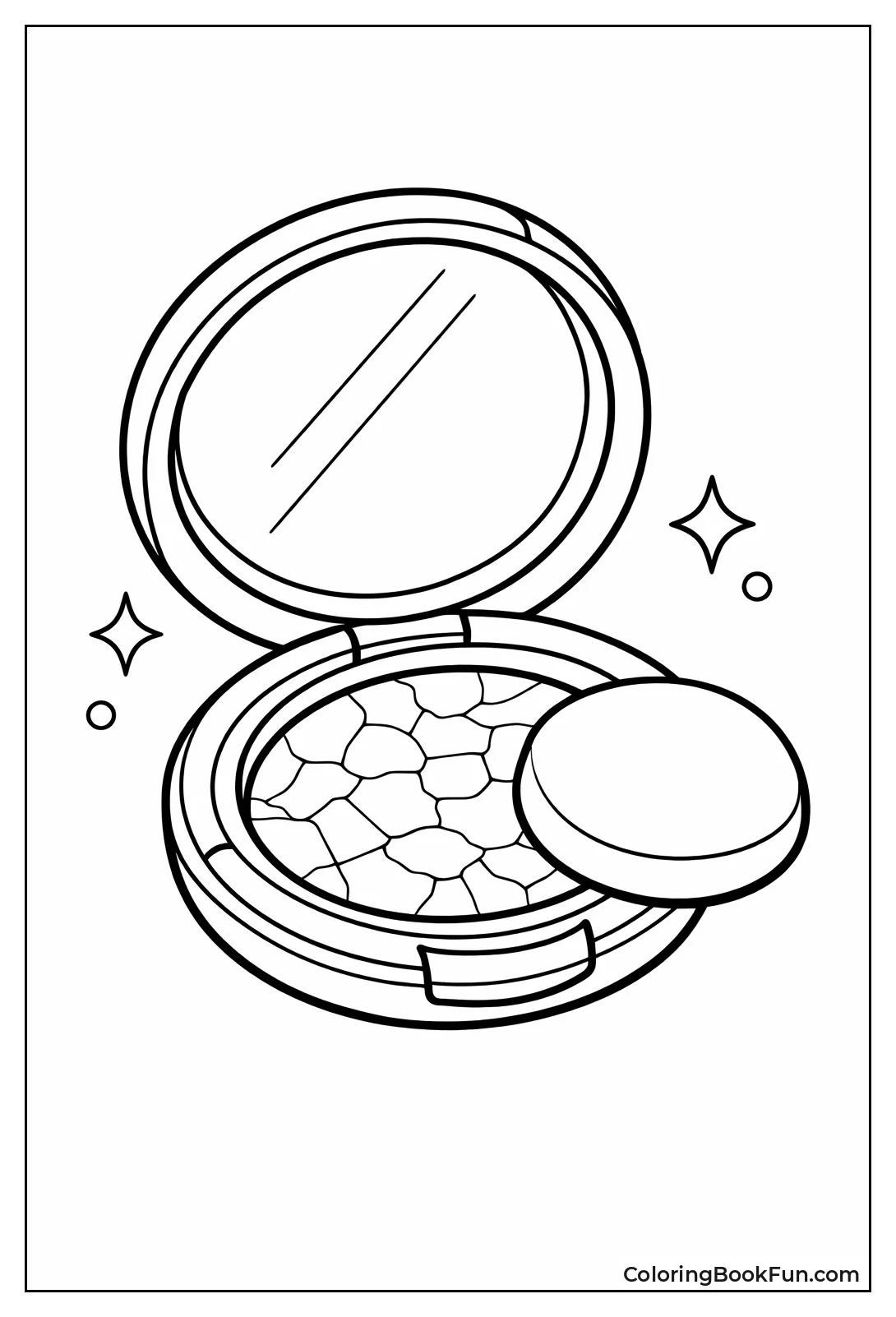 Open Powder Compact with Mirror