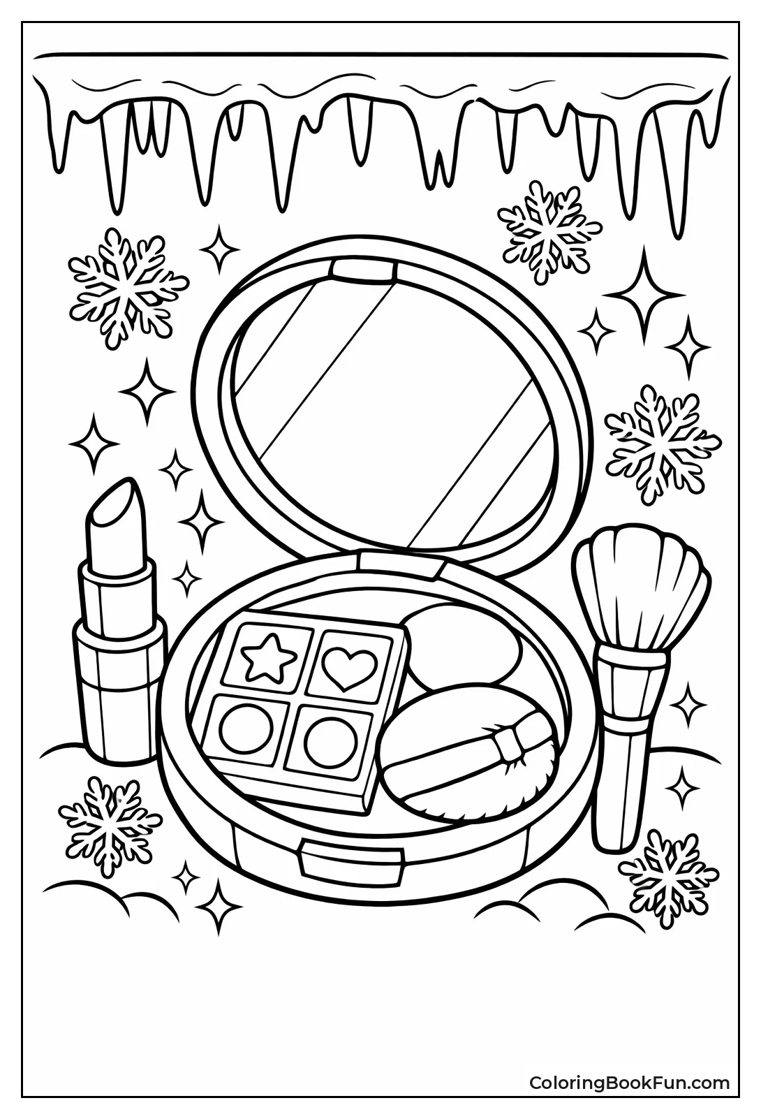 Snowflake Winter Makeup Compact