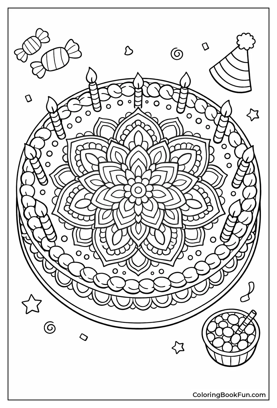 Mandala Design Cake Top