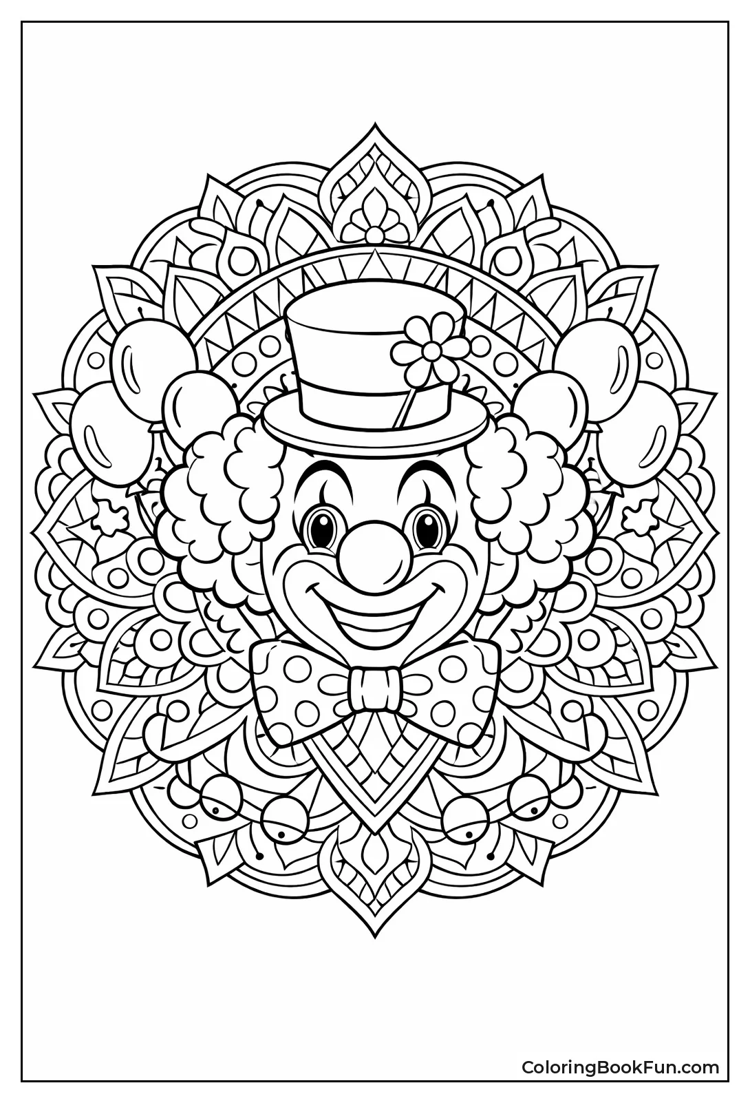 Mandala Clown Face Design