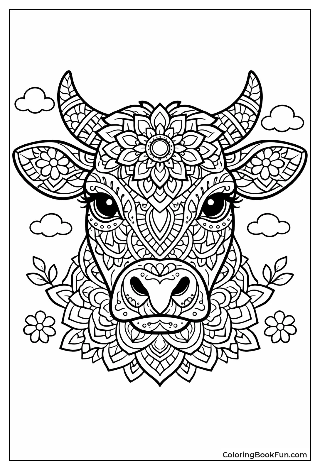 Mandala Cow Head Design