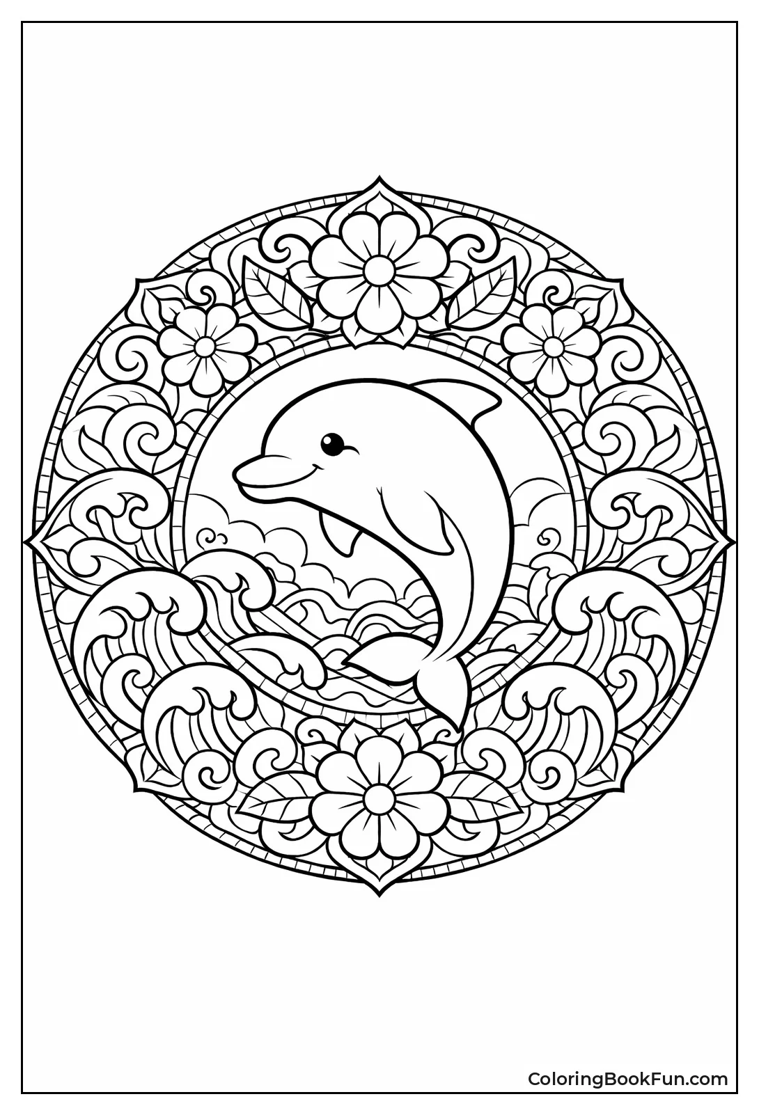 Mandala Dolphin with Patterns