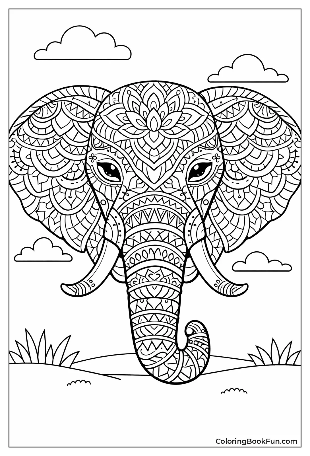 Mandala Elephant Head Design