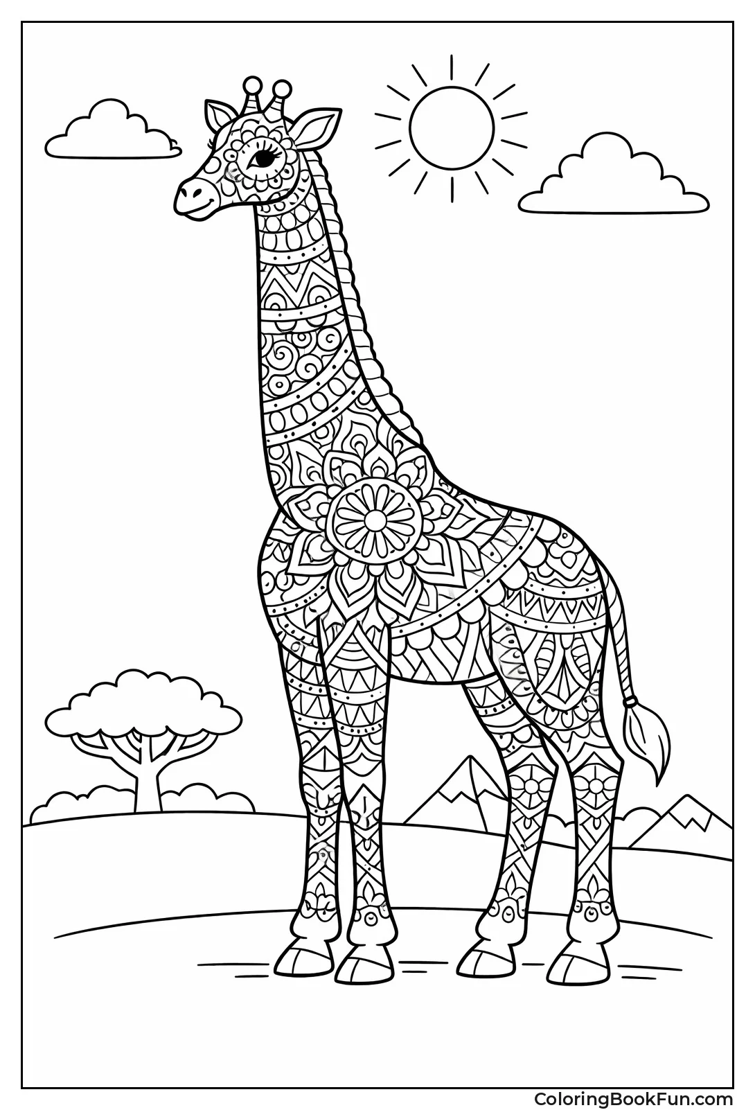 Mandala Patterns on Giraffe