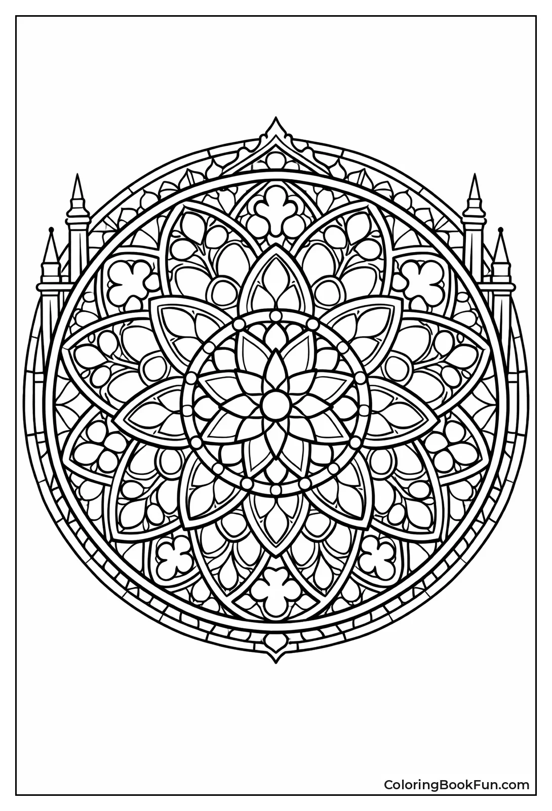 Gothic Window Radiates Light