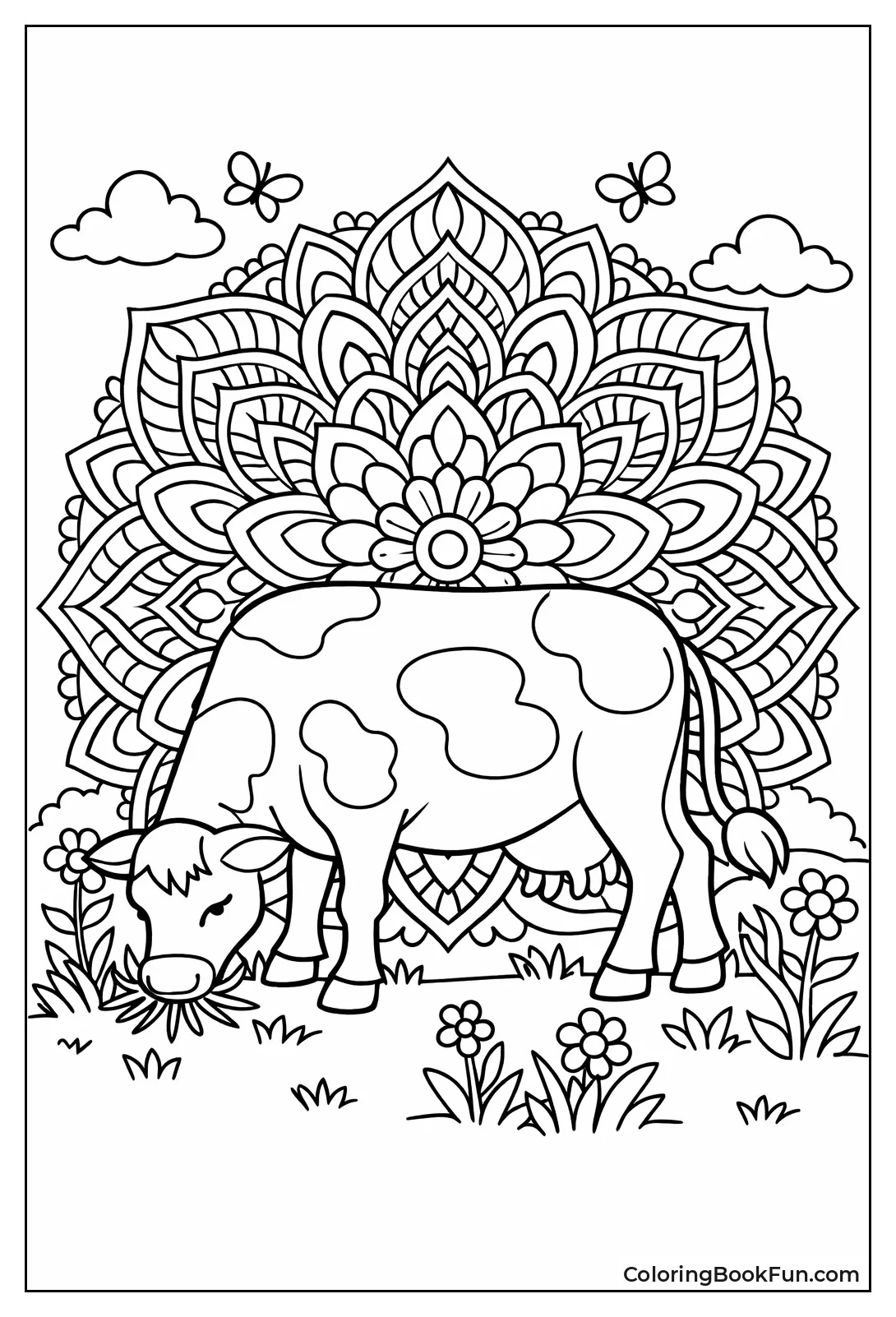 Mandala Grazing Cow