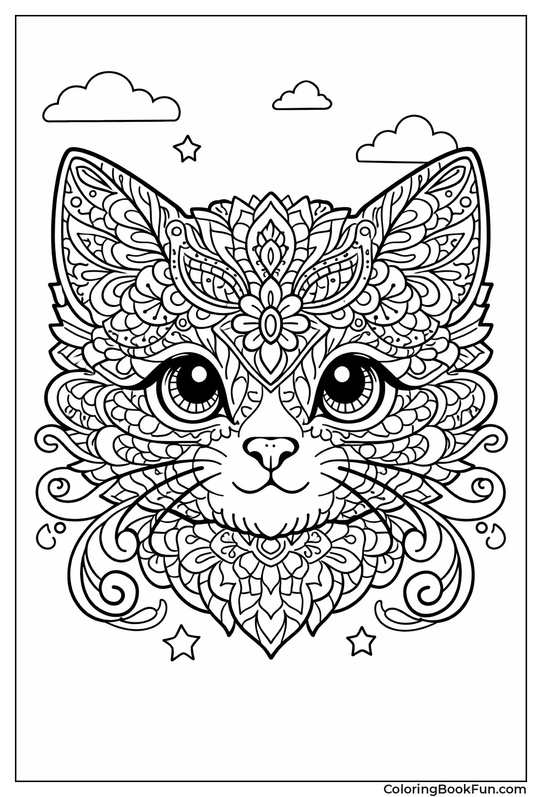 Mandala Pattern Kitten Face