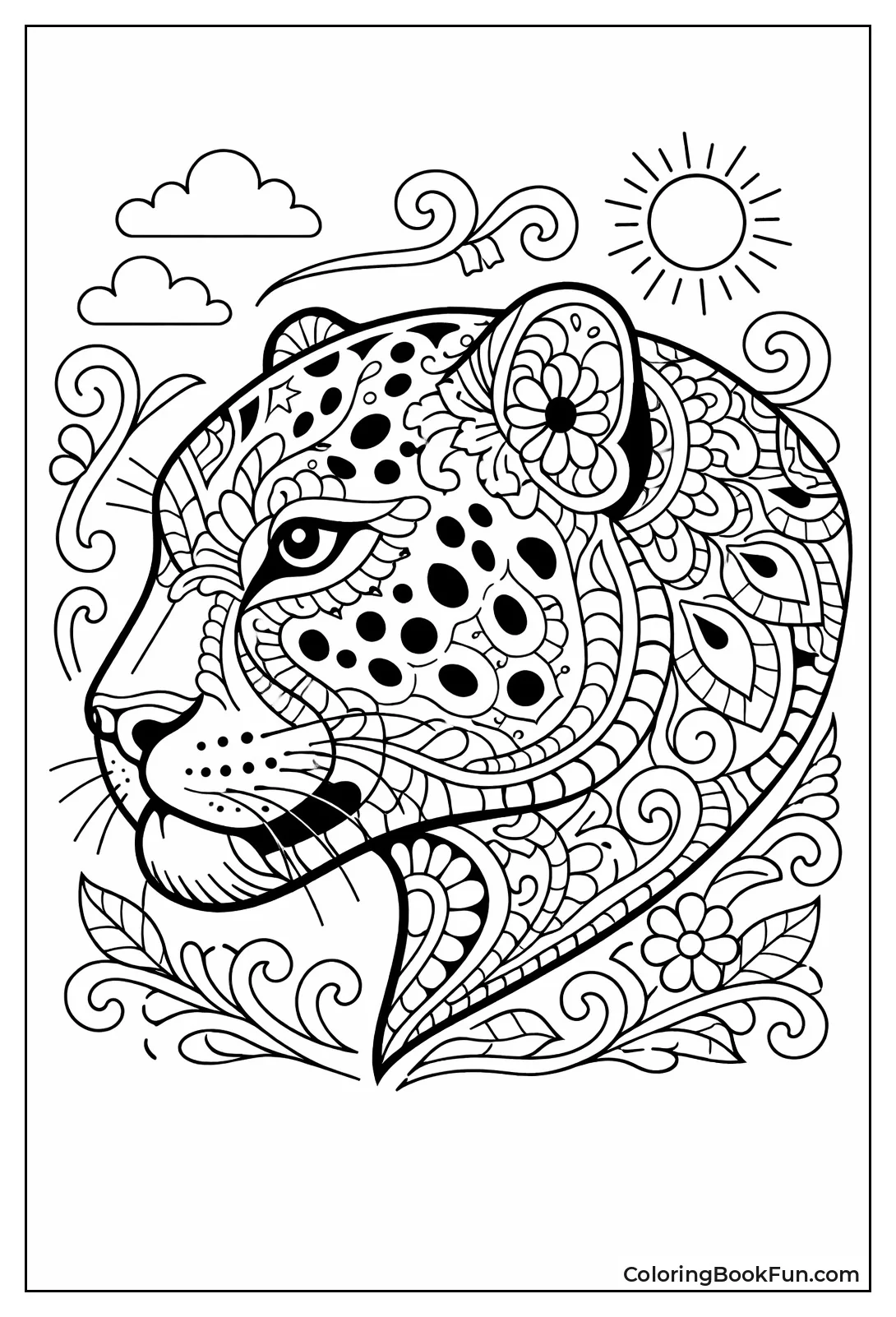 Mandala Leopard Side Profile