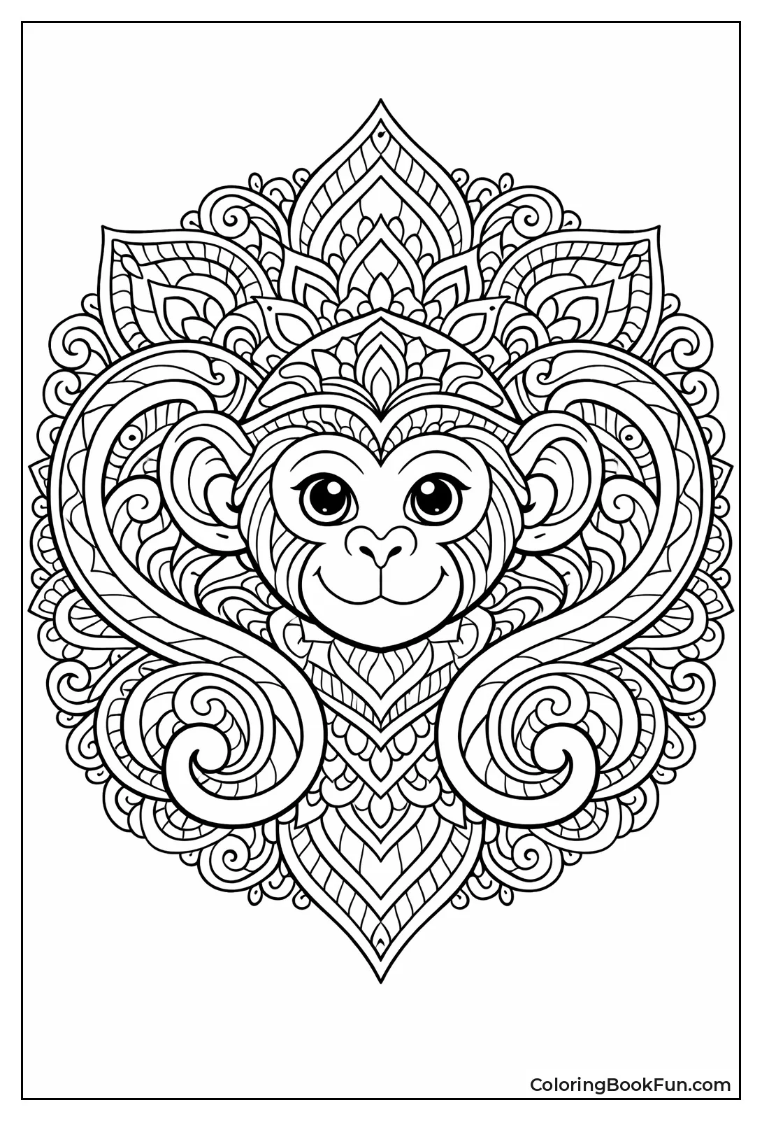 Mandala Monkey Swirl Pattern