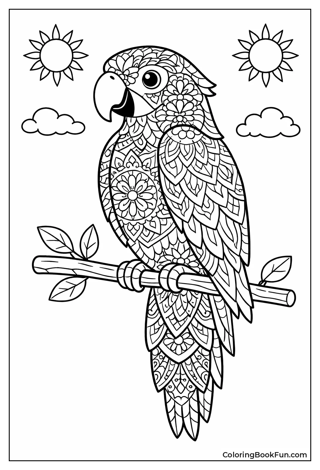 Parrot with Mandala Wings