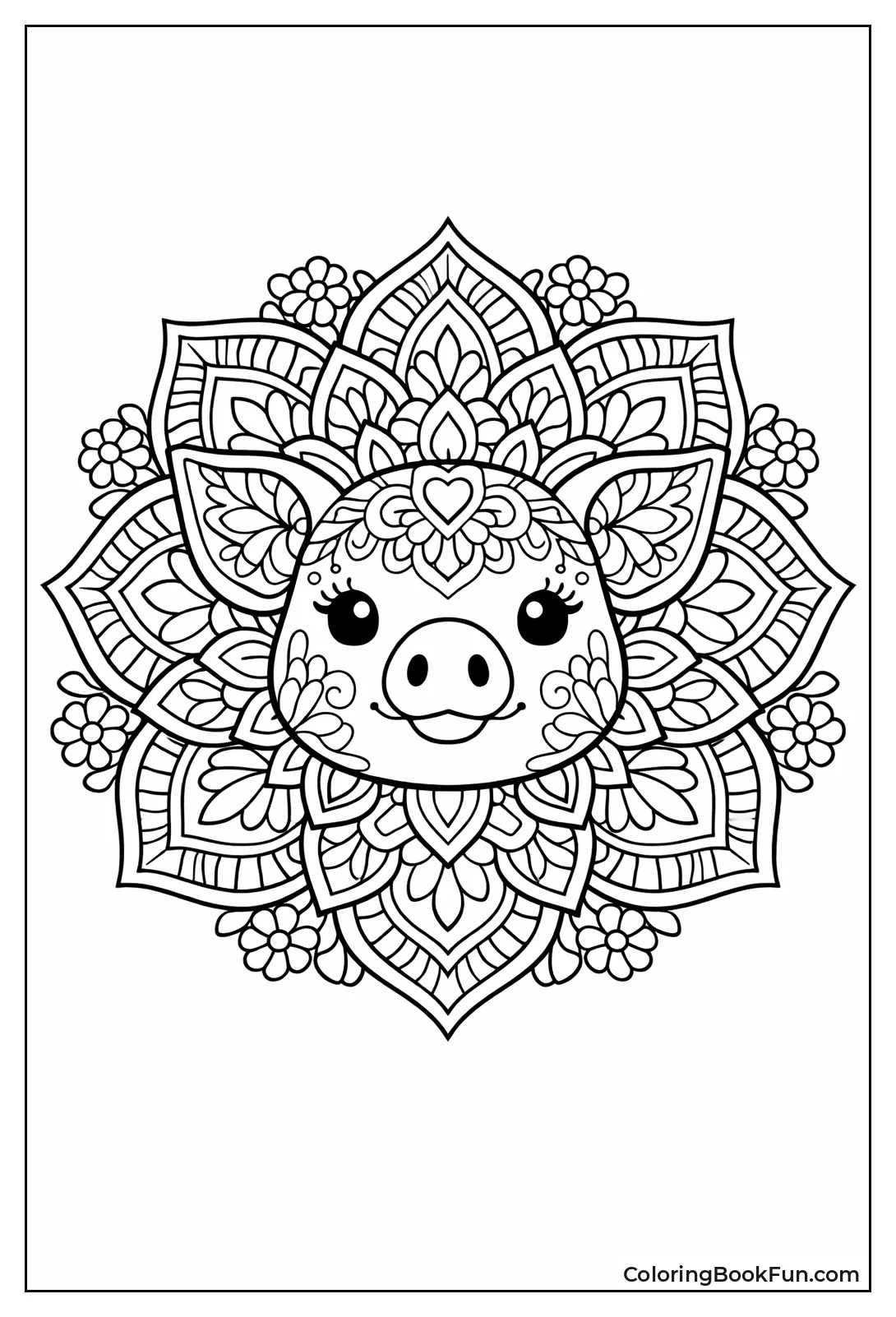 Mandala Pig Face Design