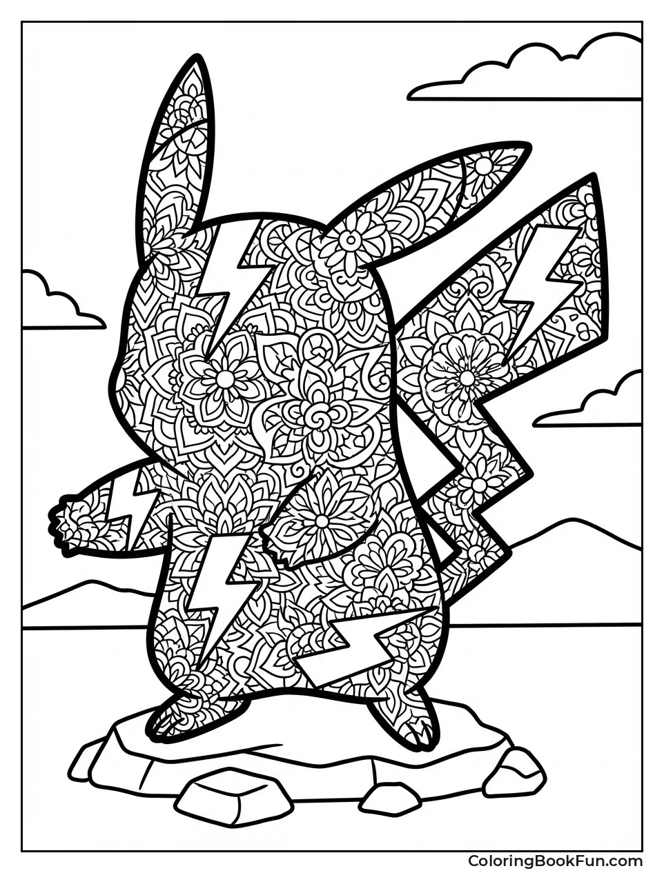 Pikachu in Mandala Design