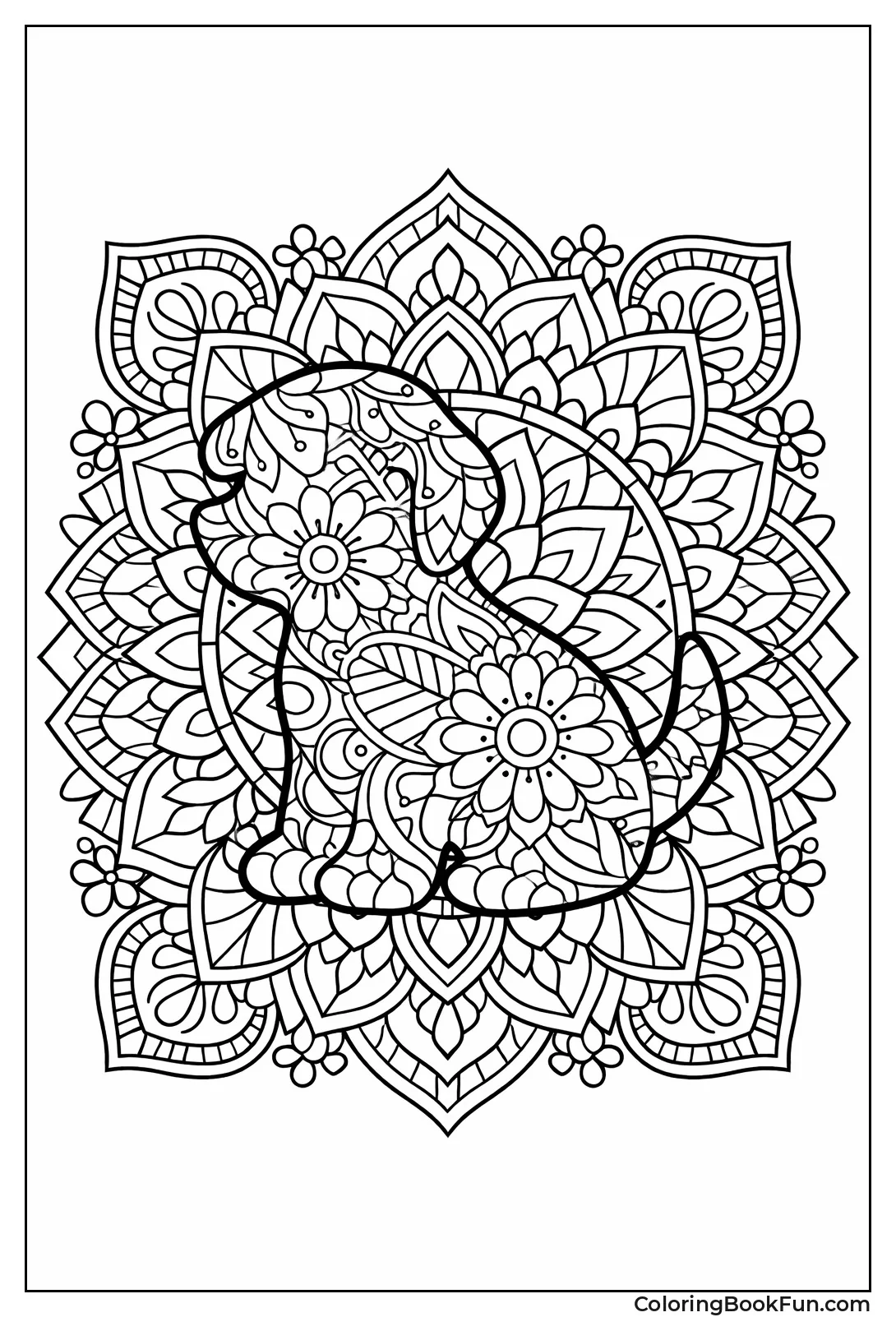 Mandala Puppy with Floral Patterns