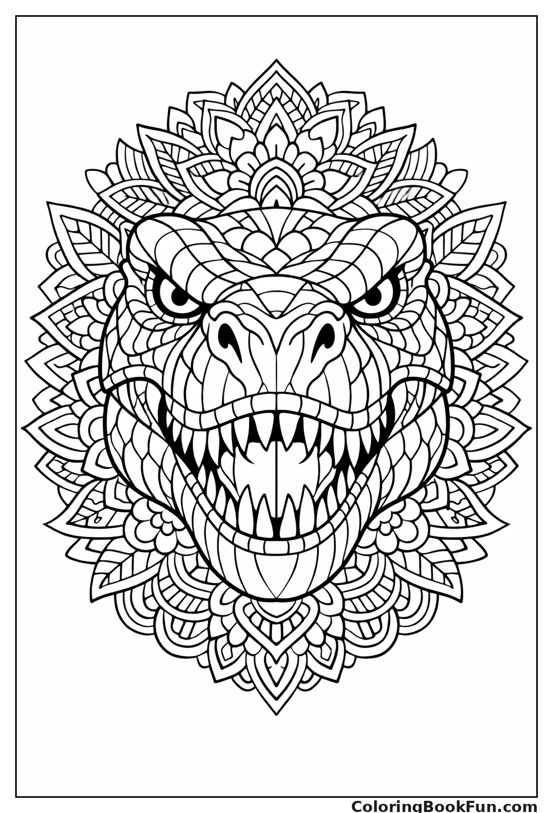 Mandala T-Rex Head Design