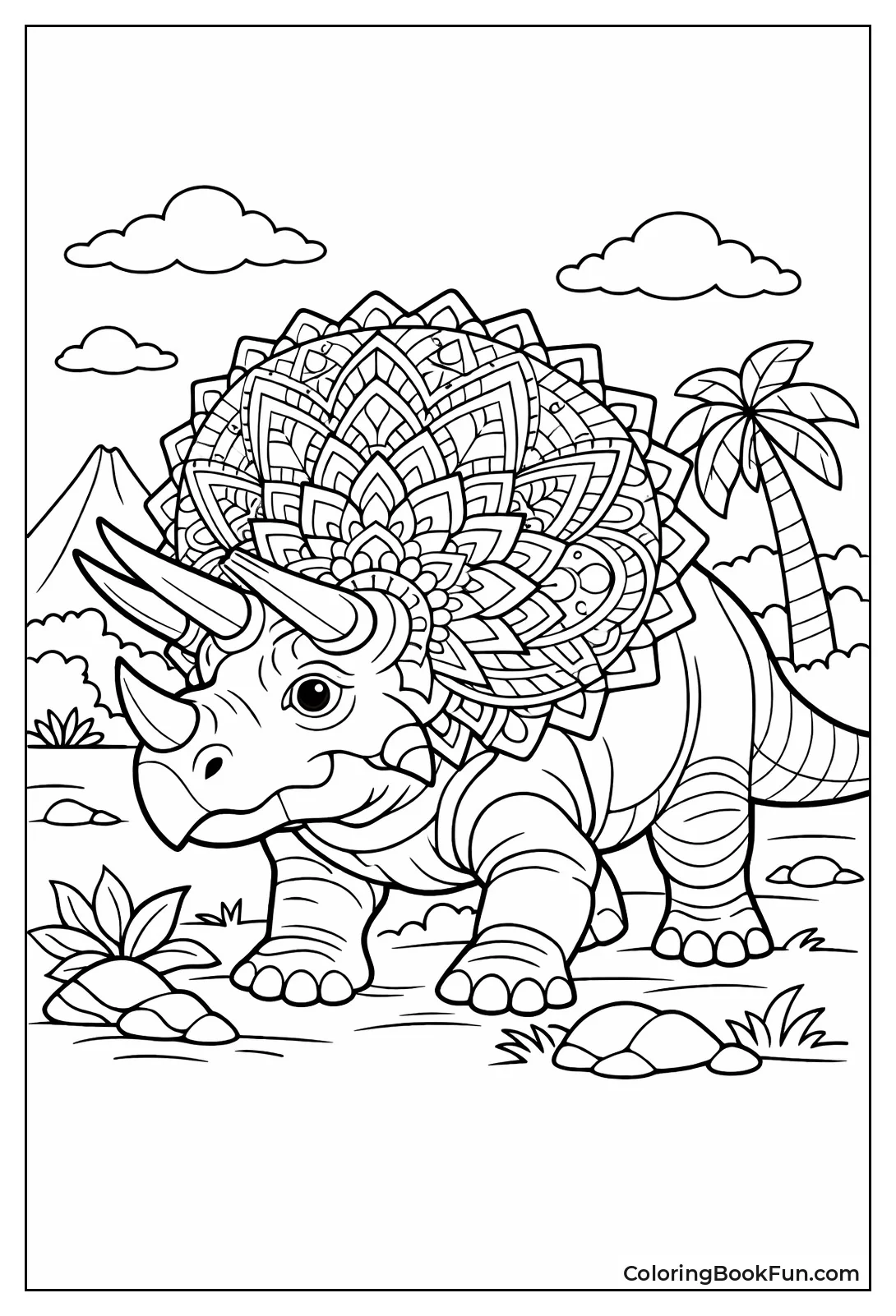Mandala Triceratops Head Design