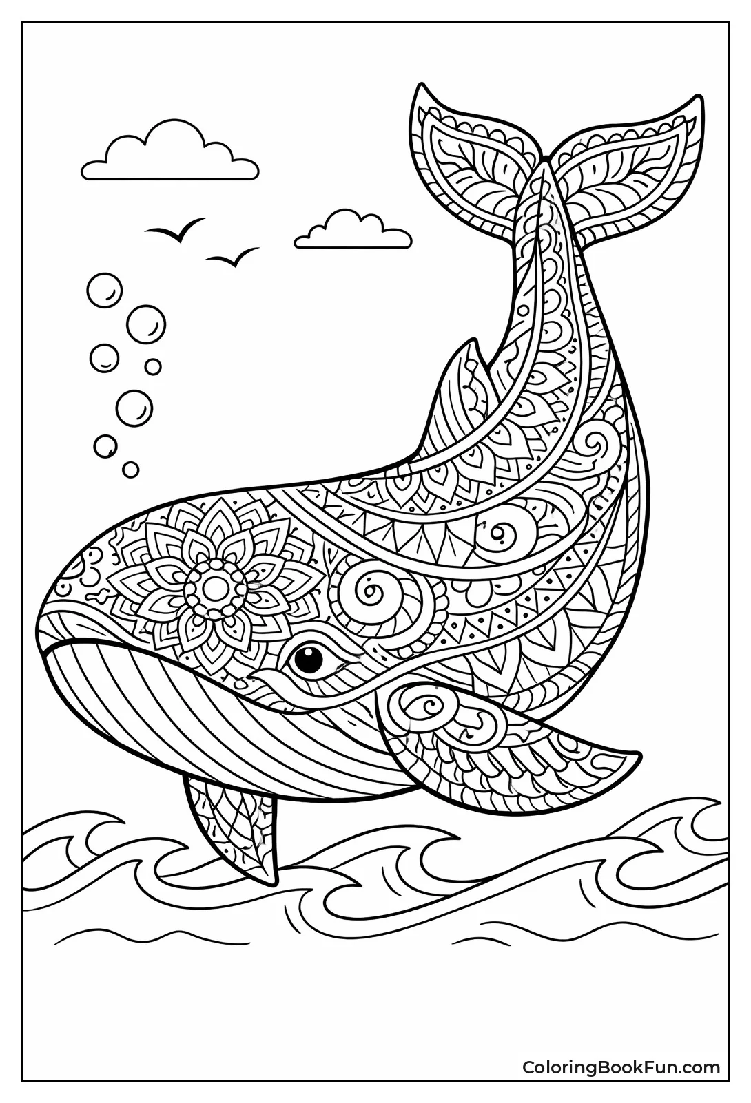 Mandala Whale Swirls