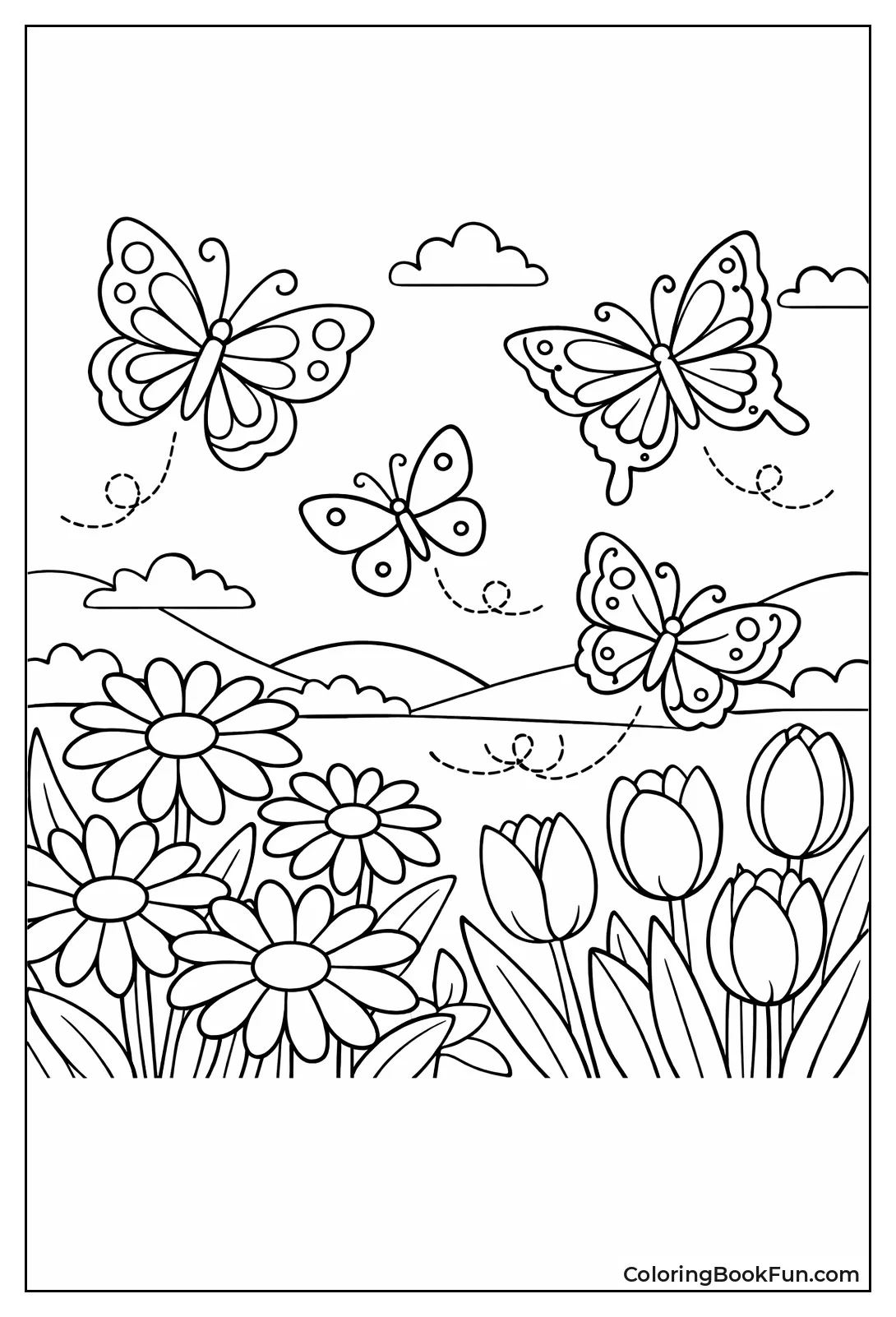 Butterflies over Flower Meadow