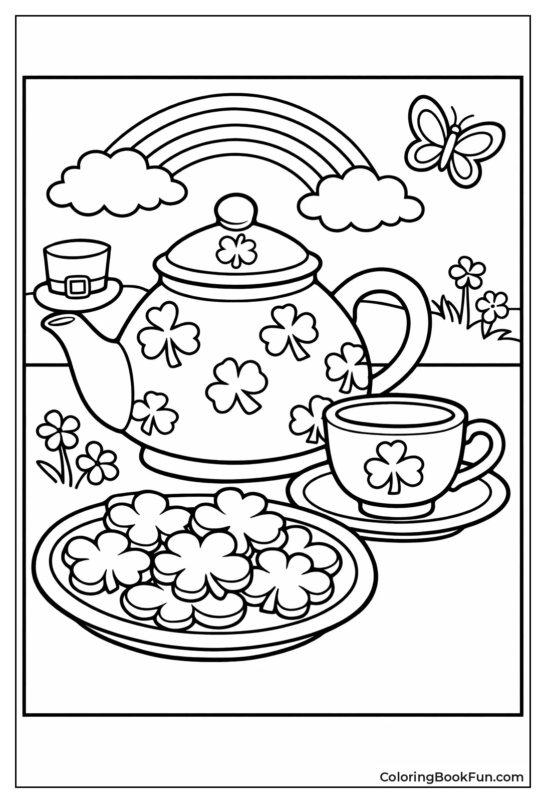 Tea Set Shamrock Cookies