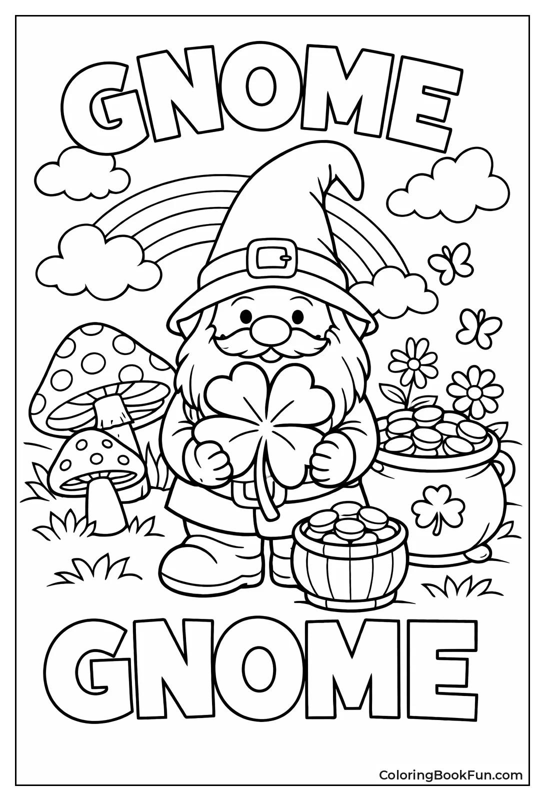 Gnome Holds Big Shamrock