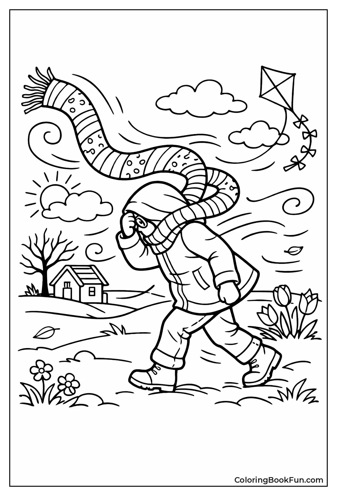 Scarf Swirls in Wind