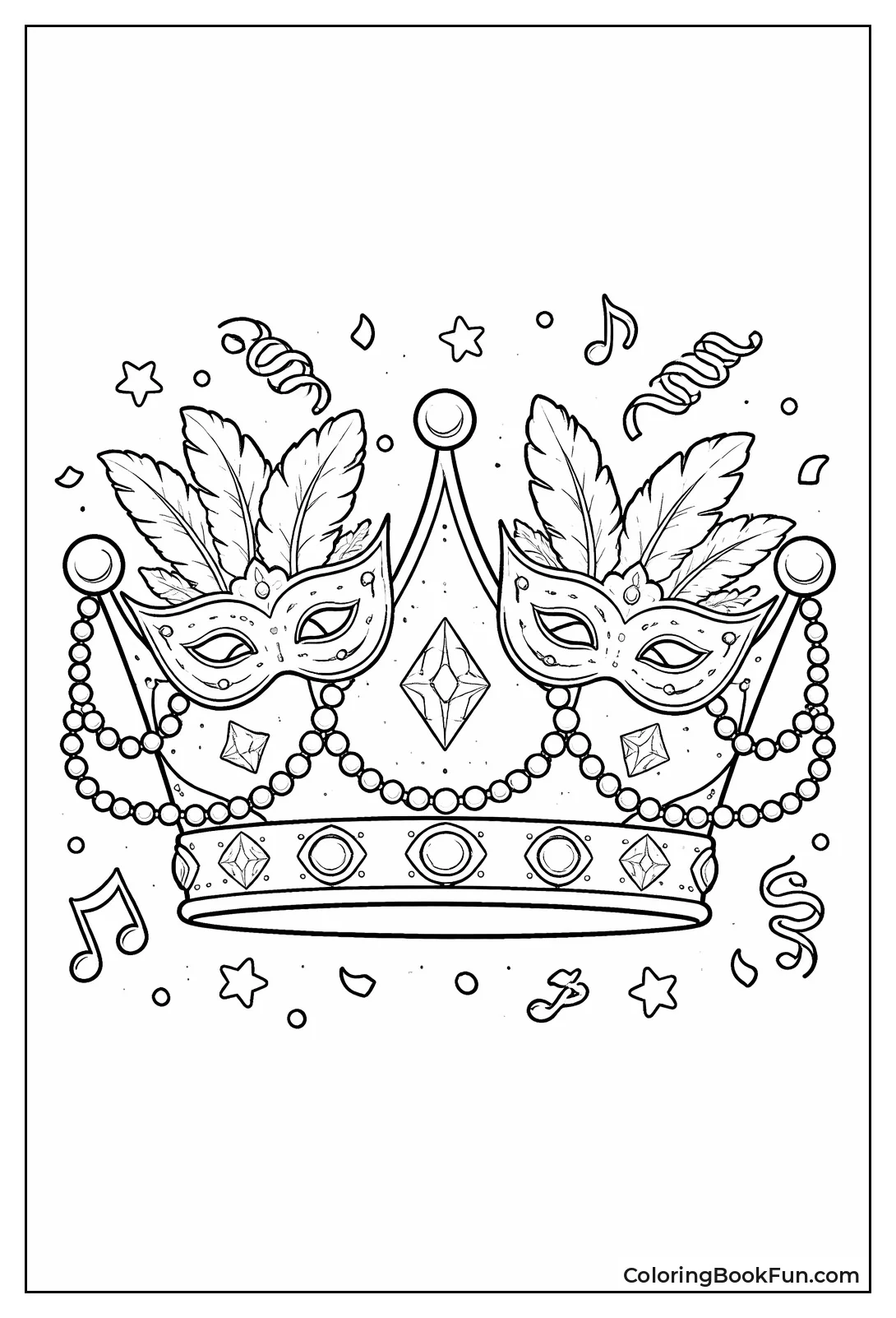 Mardi Gras Crown with Beads