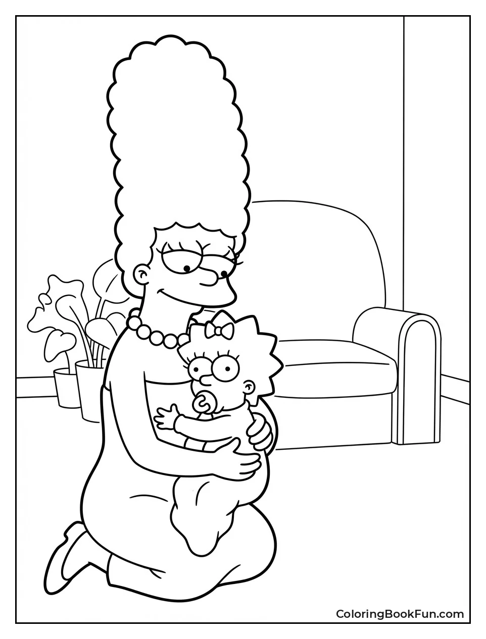 Marge Hugging Baby Maggie