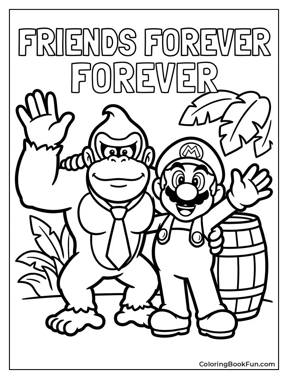 Mario and Donkey Kong Posing Together