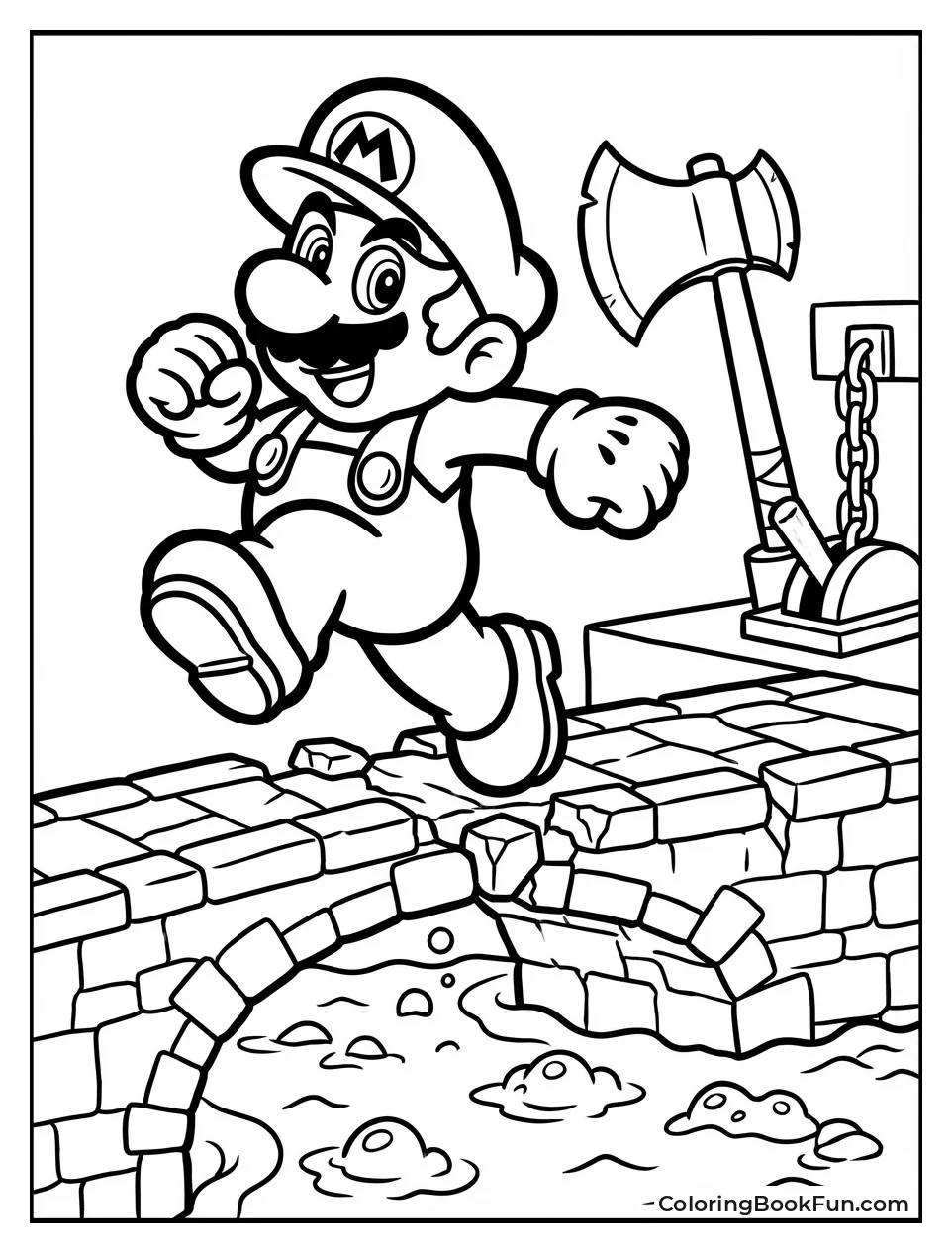 Mario Jumps Lava Bridge