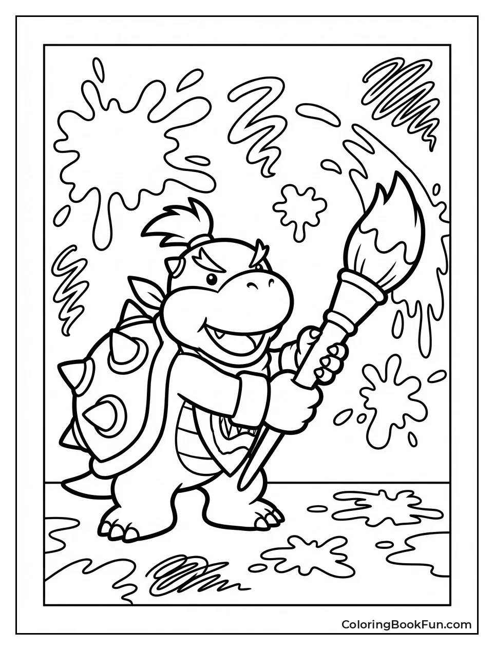 Bowser Jr Paints with Brush
