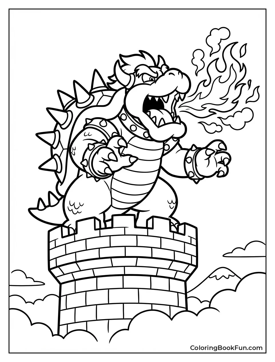 Bowser Roars and Breathes Fire