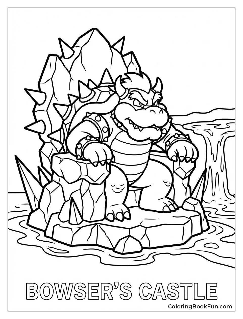Bowser Sits on Lava Throne
