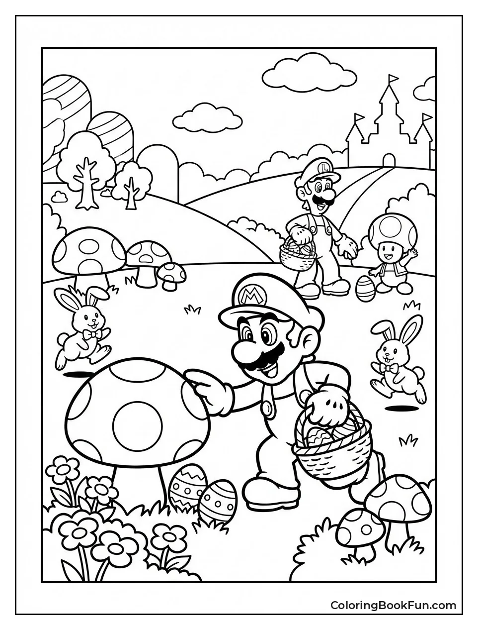 Mario Hunts Mushroom Kingdom Eggs