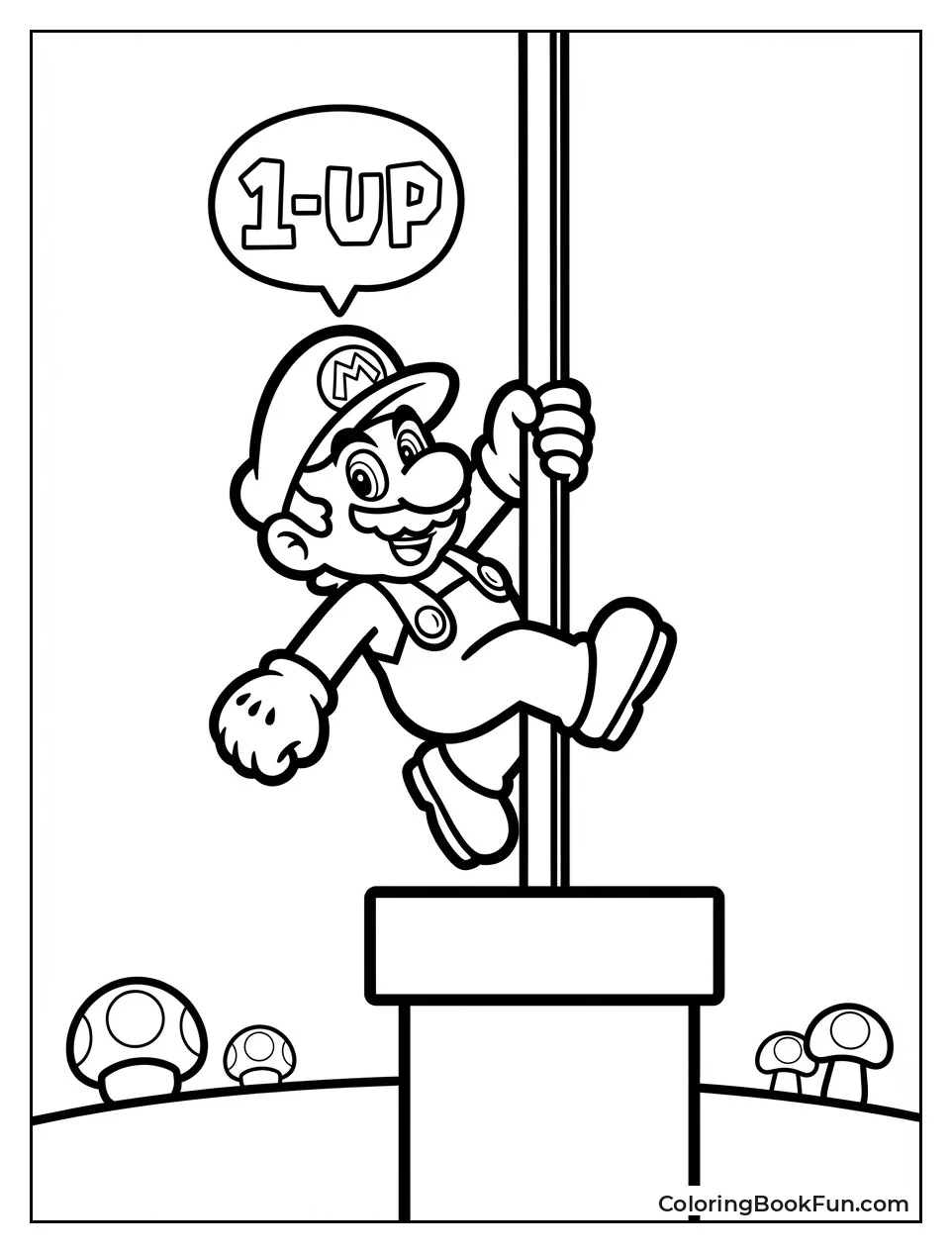 Mario Slides Down Flagpole