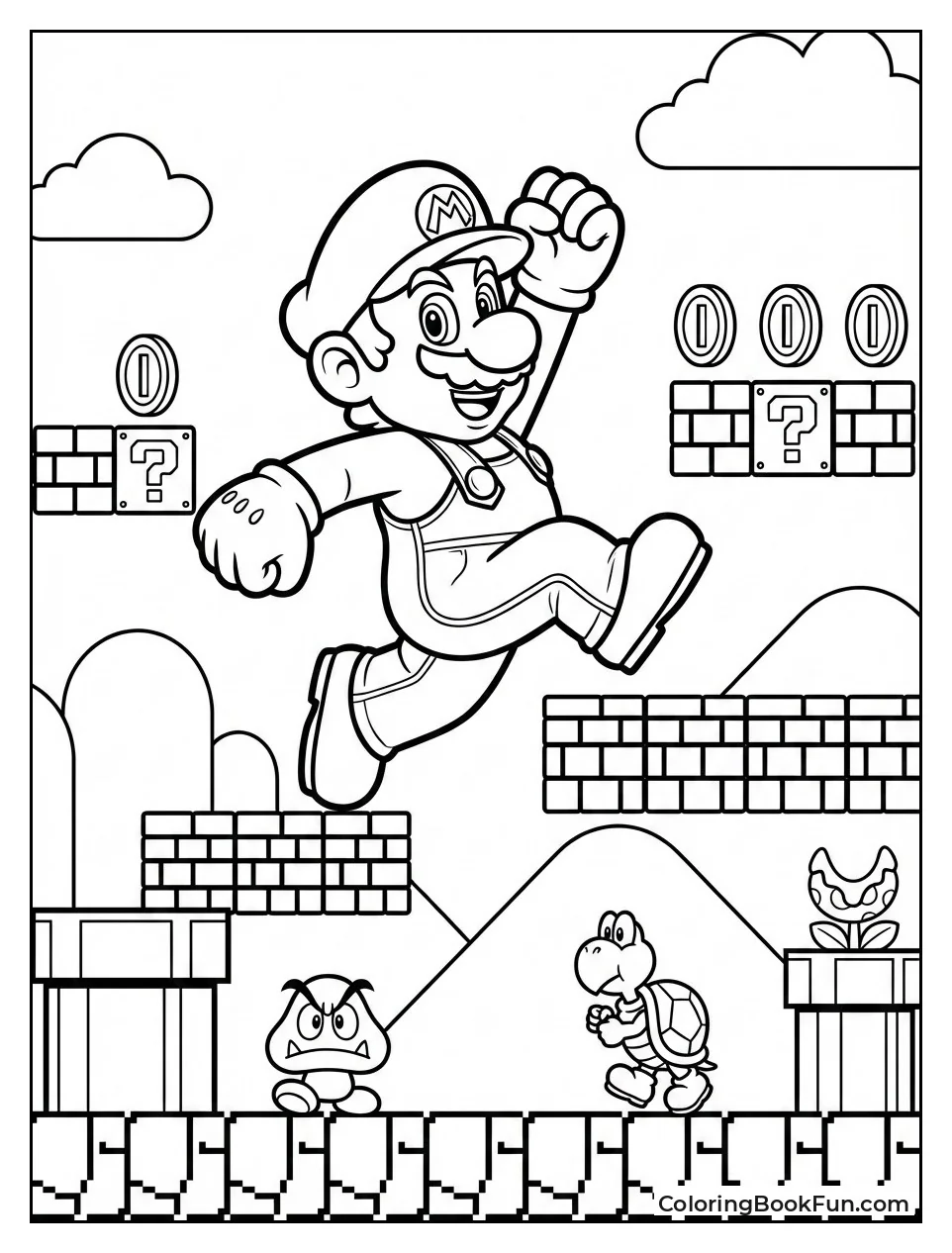 Mario Jumps Game Level Scenes