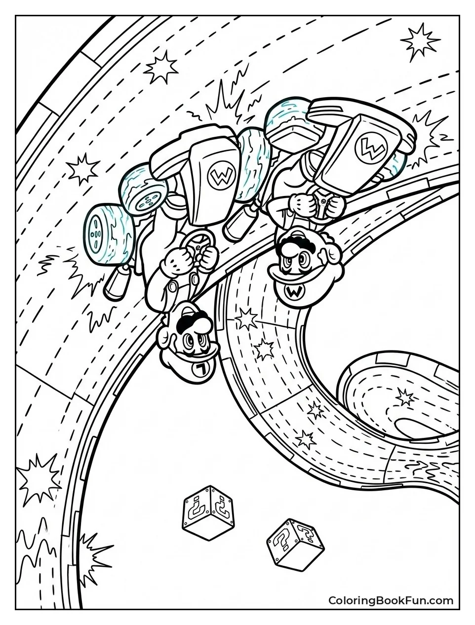 Karts Race Upside-Down on Glowing Walls