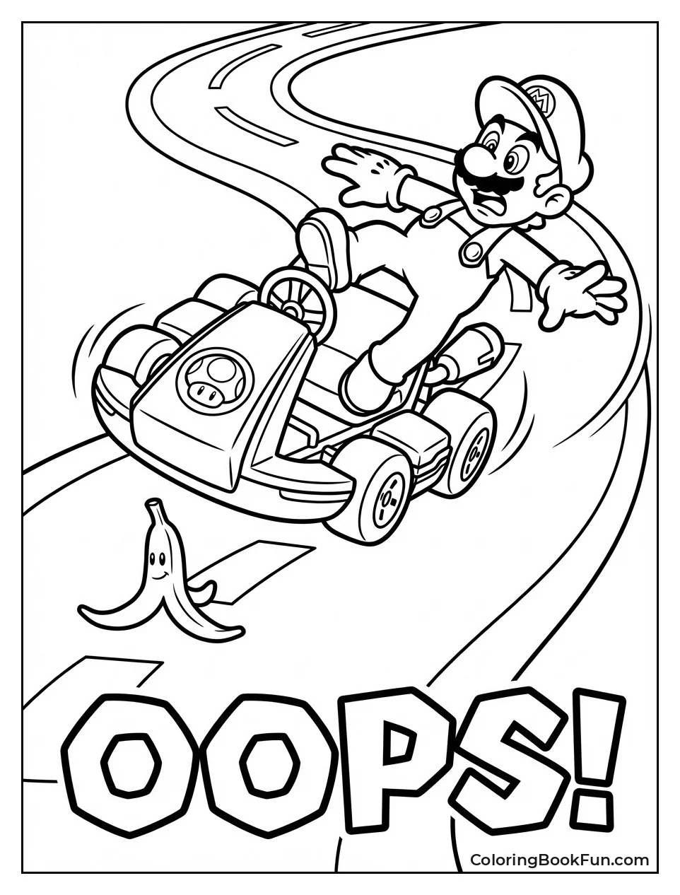 Kart Spins Out on Banana