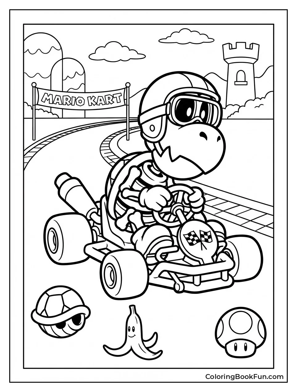 Dry Bones Driving Skeleton Vehicle