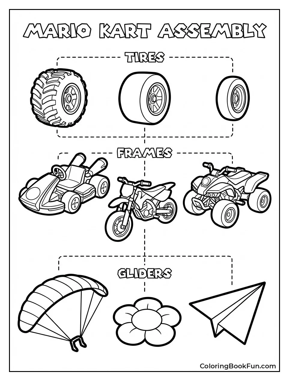 Customize Kart Tires Frames and Gliders