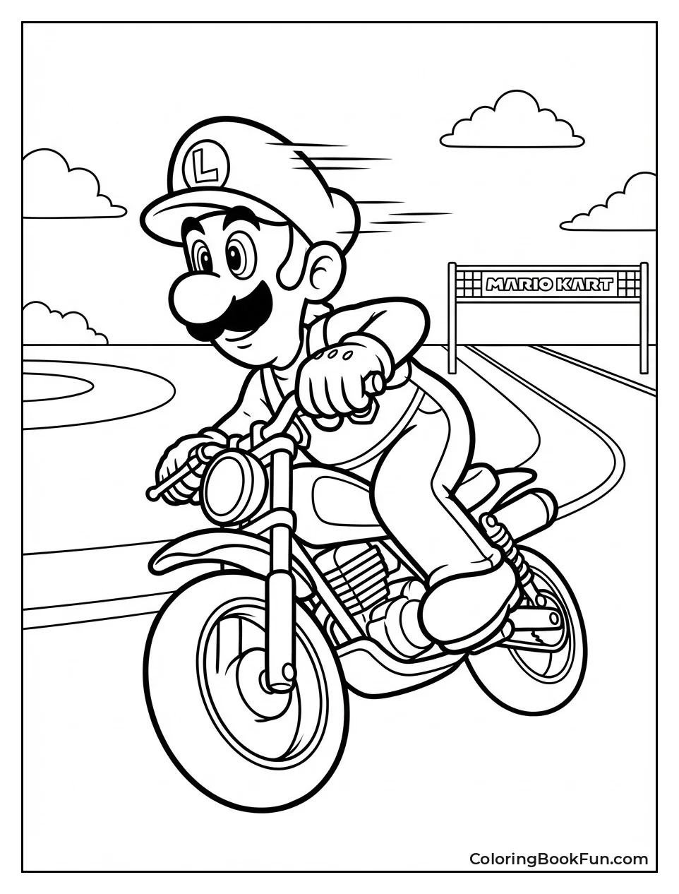 Luigi Leans on Windy Bike