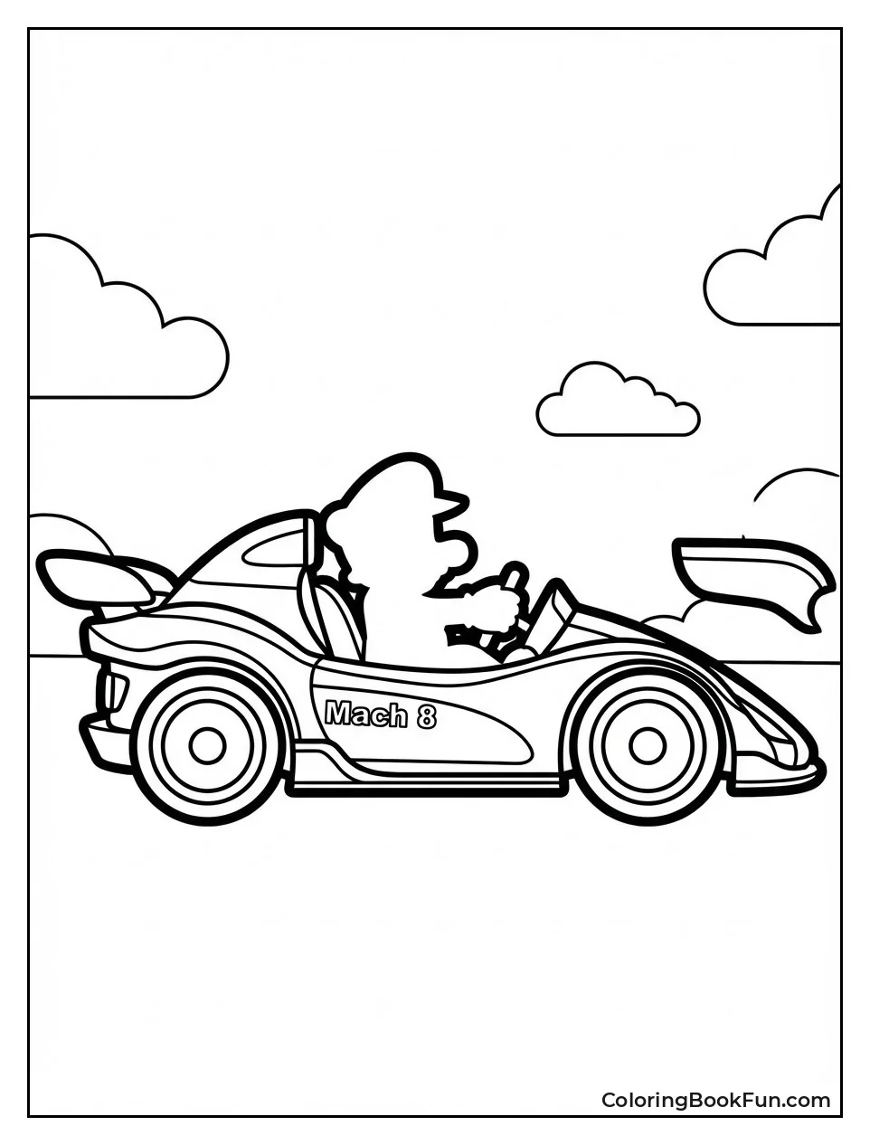 Sleek Mach Eight Kart Side View