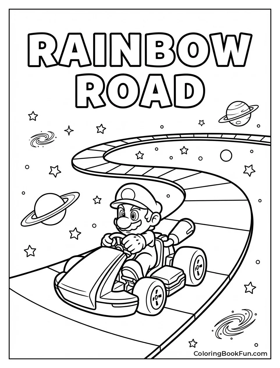 Kart Glides Colorful Rainbow Road