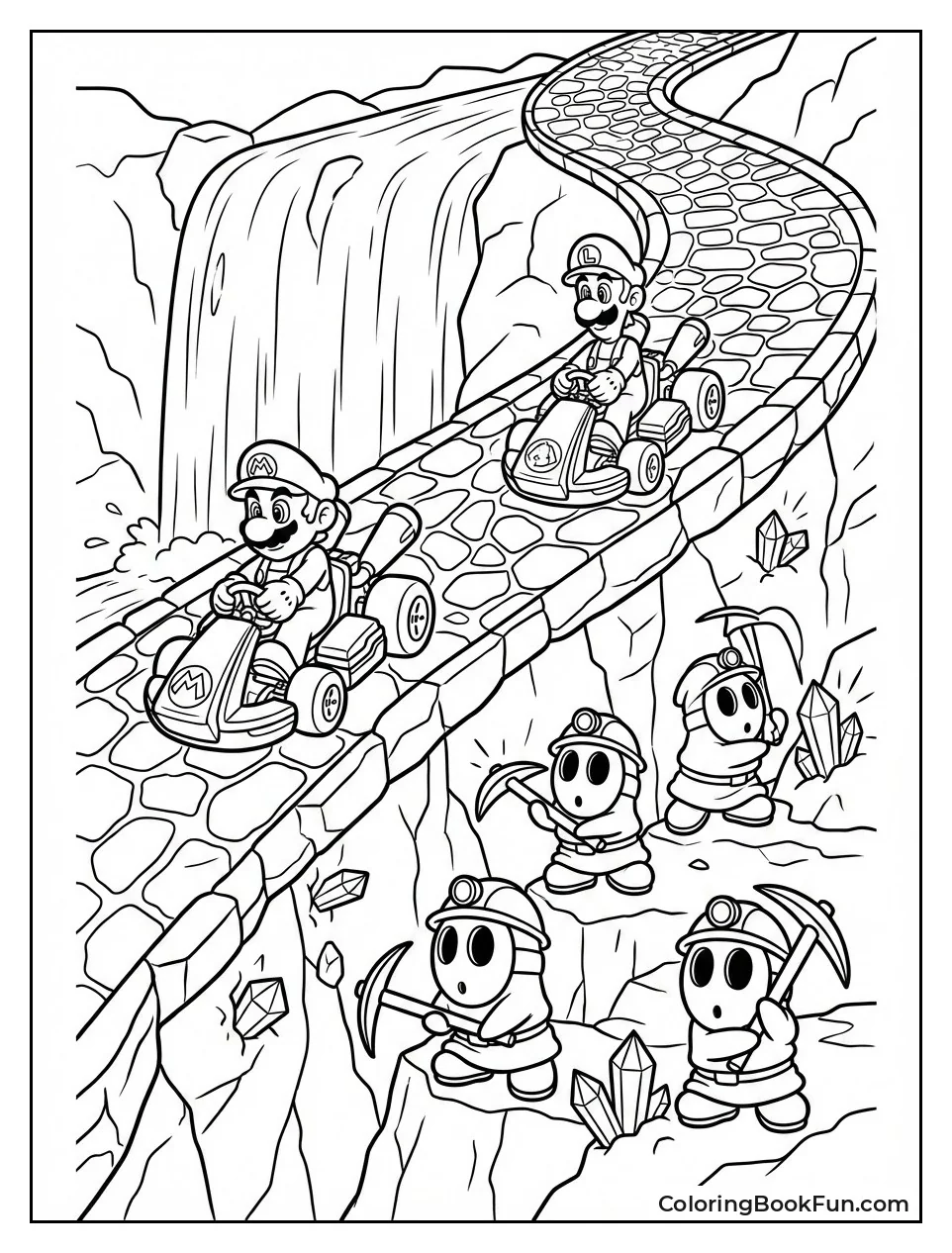 Shy Guys Scale Crystal Waterfall