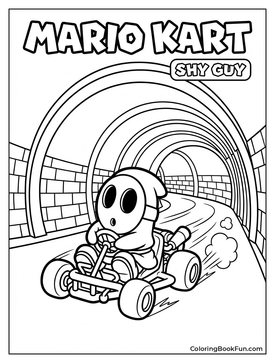 Shy Guy Speeds Dark Tunnel